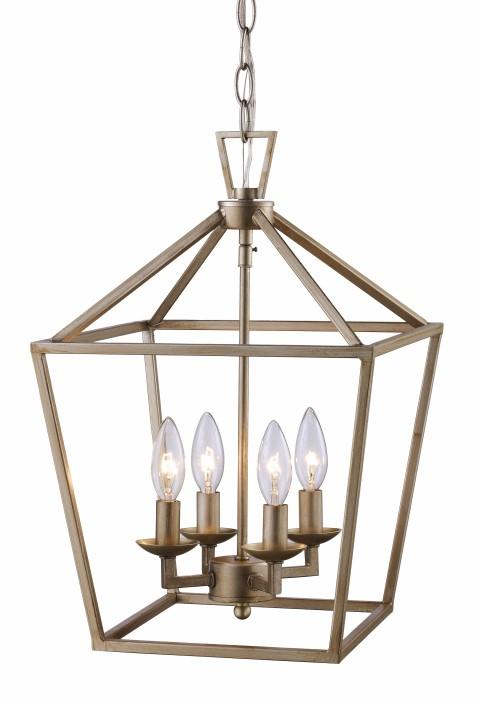 4LT PENDANT-BIRD CAGE-BK/BN